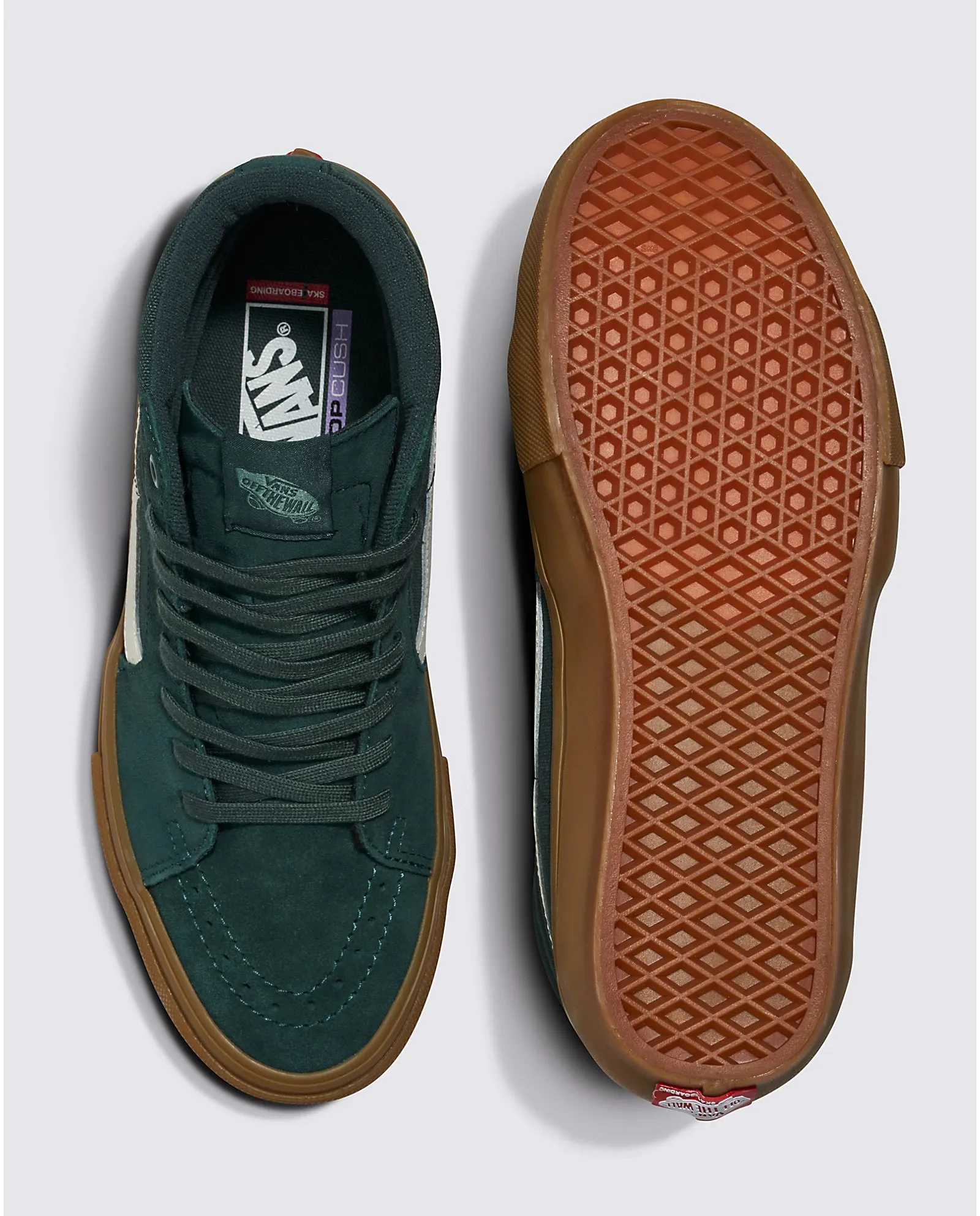 VANS Skate Sk8-Hi Shoes Dark Green/Gum