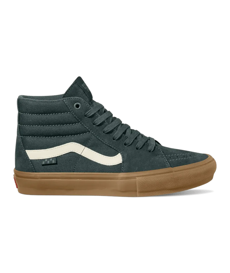 VANS Skate Sk8-Hi Shoes Dark Green/Gum