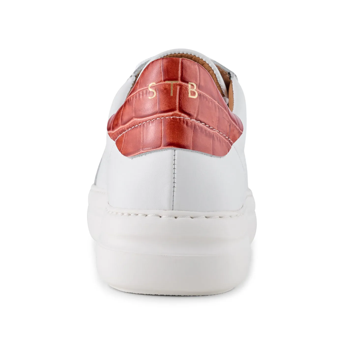 Vinca sneaker leather - WHITE/ RED