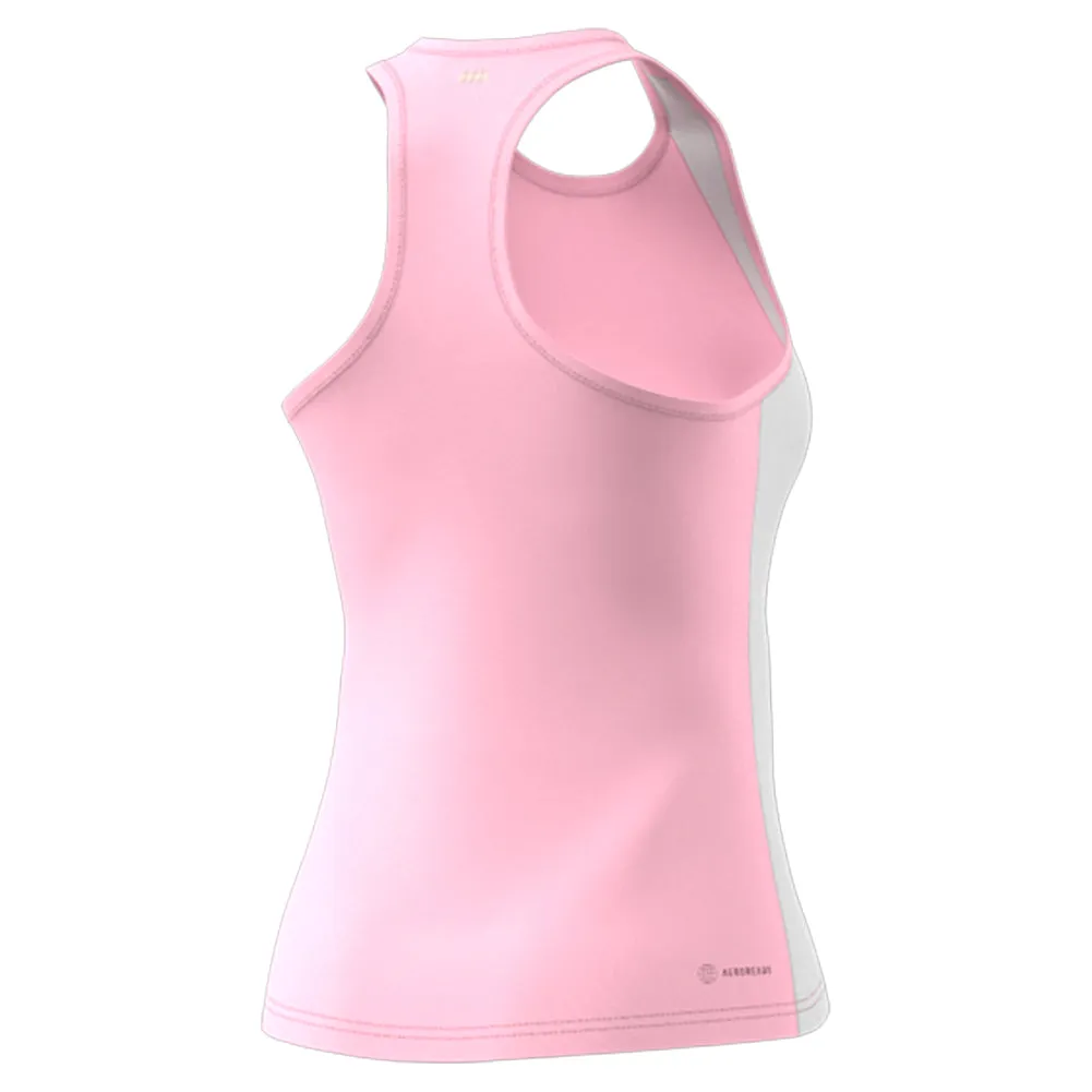 Women`s Clubhouse Premium Tennis Tank Clear Pink and White