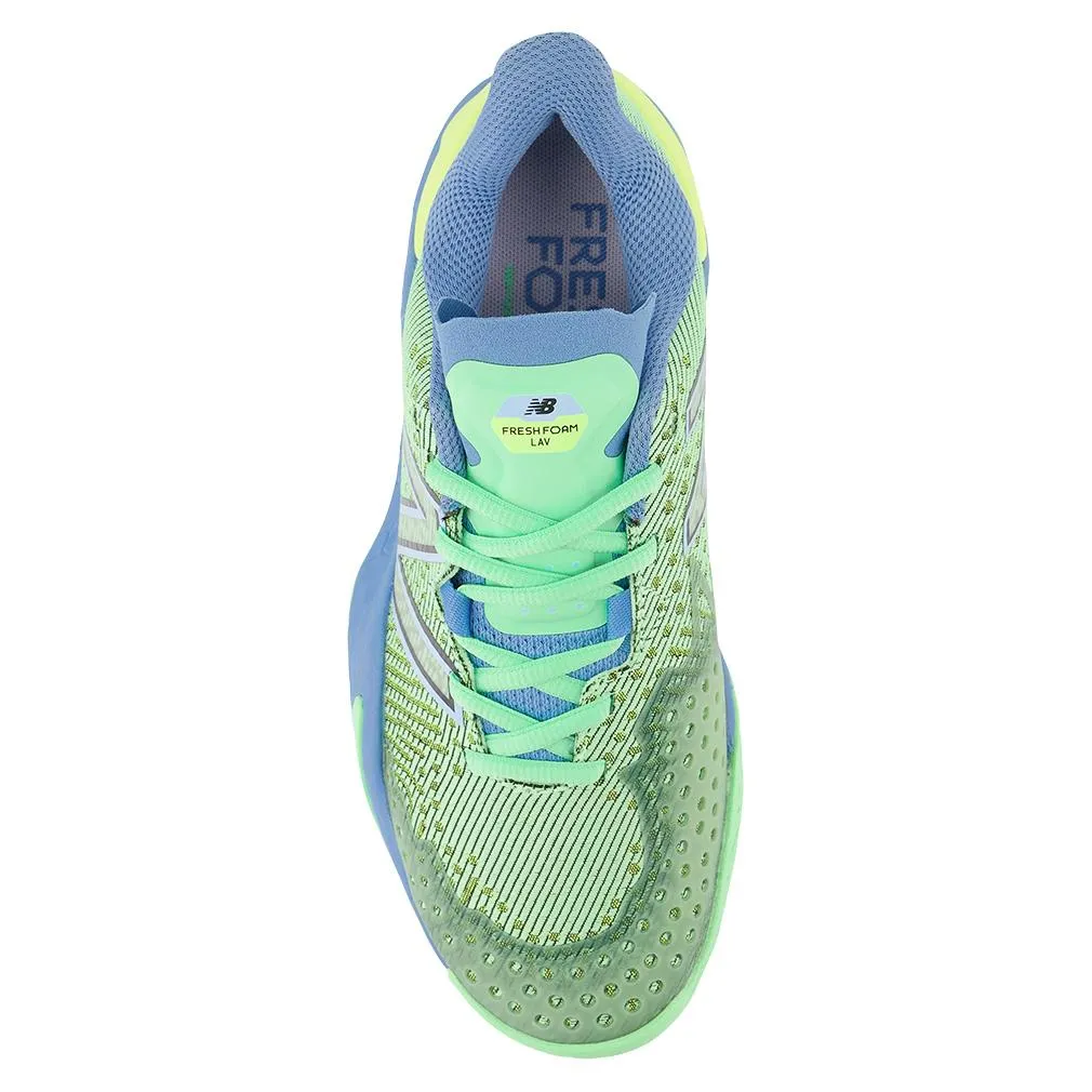 Women`s Fresh Foam X Lav v2 B Width Tennis Shoes Electric Jade and Heritage Blue