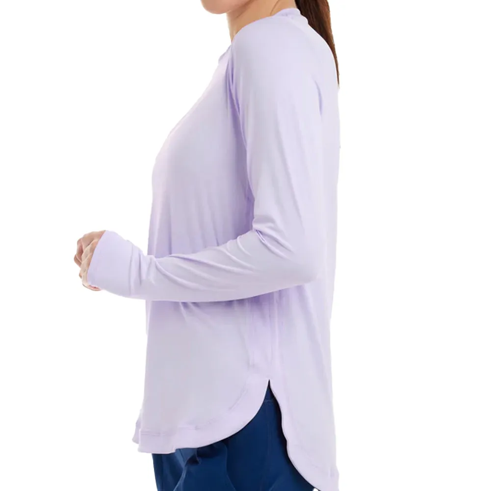 Women`s Relaxed Scallop Long Sleeve Tennis Top