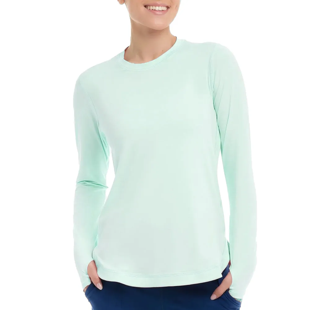 Women`s Relaxed Scallop Long Sleeve Tennis Top