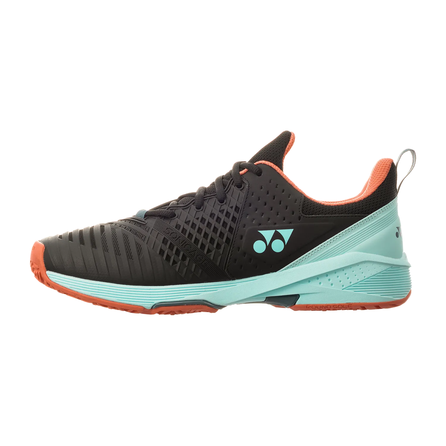 Yonex Men's Power Cushion Sonicage 3 Clay Tennis Shoes in Black/Sky Blue